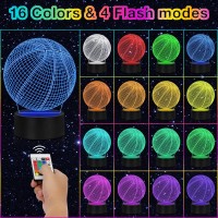 Basketball Gifts Birthday Gifts Basketball 3D Illusion Lamp Basketball Stuff 16 Colors Changing With Remote Control Room Decor