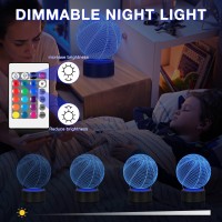 Basketball Gifts Birthday Gifts Basketball 3D Illusion Lamp Basketball Stuff 16 Colors Changing With Remote Control Room Decor