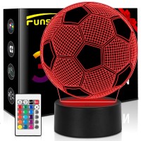 Soccer Gifts Birthday Gifts Soccer 3D Illusion Lamp Soccer Stuff 16 Colors Changing With Remote Control Soccer Room Decor Soc