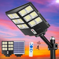 Gefolly 800W Solar Street Light Outdoor 80000Lm Commercial Parking Lot Light Dusk To Dawn 6500K Solar Security Flood Light Wit