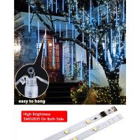 Solar Meteor Shower Icicle Lights 20 Tubes 480 Led Raindrop Lights With Timer Function Falling Rain Lights For Holiday Party Chr