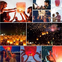 20 Pack Chinese Lanterns To Release In Heaven White Flying Lanterns Paper Lantern Hanging Paper Lanterns Wish Lantern Memorial