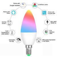 Ngnsky Zigbee E12 Smart Rgbcw Candle Bulb Compatible With Alexa & Google Home Smartthings, App And Voice Control,Zigbee Hub Required.