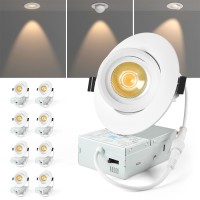 Sublimation 8 Packs 4 Inch Gimbal Led Recessed Light With Junction Box 12W 5 Colors Adjustable 2700K5000K 36090 Adjustable Dir