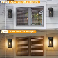 Oykyohei 2 Pack Porch Lights Outdoor Wall Sconce Black Outdoor Light With Outlet Waterproof Exterior Wall Light Fixtures Anti