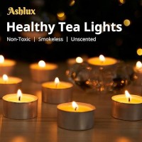 Ashlux Unscented Palm Wax Tea Lights Candles 100 Pack Bulk 6 To 7 Hours Long Burning Nonparanffin Palm Tea Lights Smokeless