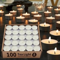 Ashlux Unscented Palm Wax Tea Lights Candles 100 Pack Bulk 6 To 7 Hours Long Burning Nonparanffin Palm Tea Lights Smokeless