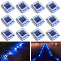 Solar Driveway Lights Dock Marine Lights 12 Pack Solar Deck Lights Ip68 Waterproof Outdoor Led Solar Powered Warning Step Lights