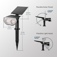 Linkind Solar Lights Outdoor Solar Lights For Outside Waterproof Ip67 Solar Spot Lights 120 Adjustable Panel And Light Solar Lan