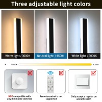 Daoseolo 2 Pack 472Inch Modern Outdoor Wall Light Fixture Ip65 Waterproof Led Wall Sconce 3 Color 3000K4500K6000K Black Al