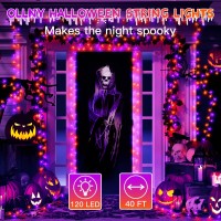 Ollny Halloween Lights 120Led 40Ft Outdoor Waterproof Connectable Orange And Purple String Lights 8 Modes Timer Plug In Fairy