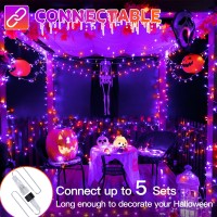 Ollny Halloween Lights 120Led 40Ft Outdoor Waterproof Connectable Orange And Purple String Lights 8 Modes Timer Plug In Fairy