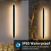 Daoseolo 2 Pack Exterior Wall Light Fixture 59Inch Modern Outdoor Wall Sconce Ip65 Waterproof 3000K Warm White 55W Black Min