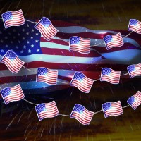 Coquimbo 4Th Of July Decorations String Lights American Flag String Lights With 30 Led 10Ft Flag Patriotic Lights Battery Oper