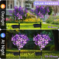 Solar Garden Lights Solar Lavender Butterfly Lights Solar Artificial Flower Lights Outdoor Waterproof Decoration Gardening Gi