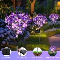 Solar Garden Lights Solar Lavender Butterfly Lights Solar Artificial Flower Lights Outdoor Waterproof Decoration Gardening Gi