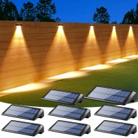 8Pack Brighter Solar Lights For Fence 300Lumes Solar Fence Lights Outdoor Waterproof Led With 4 Focued Lens Ip65 Waterproof So