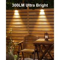 8Pack Brighter Solar Lights For Fence 300Lumes Solar Fence Lights Outdoor Waterproof Led With 4 Focued Lens Ip65 Waterproof So