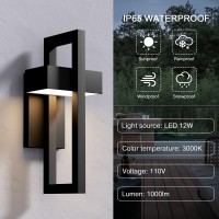 Lamqee Modern Outdoor Wall Lights For Porch 3000K Led Integrated Outdoor Wall Sconces Contemporary Exterior Lighting Fixtures O