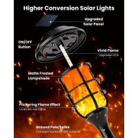 Hmdecor Solar Lights Outdoor Halloween Decor Fall Decoration Solar Torch Light With Flickering Flame Waterproof Solar Powered