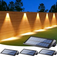 300 Lumens Solar Fence Lights 4Pack Solar Powered Fence Lights Outdoor Waterproof Led With Fouced Lens 3000K Adjutable Brightn