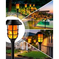 Hmdecor Solar Lights Outdoor Halloween Decor Fall Decoration Solar Torch Light With Flickering Flame Waterproof Solar Powered