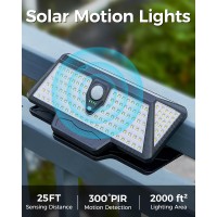 Lifengsoler 1000Lm High Bright Motion Sensor Outdoor Lights 208Leds Solar Flood Lights Outdoor Waterproof With Motion Sensor C