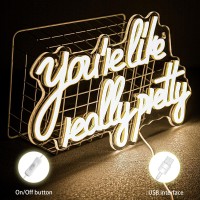 Gevbay Youre Are Like Really Pretty Neon Sign For Wall Decor Led Light Up Sign For Backdrop Bedroom Party Wedding Reusable Hang