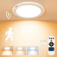 Rodalims Rechargeable Ceiling Light No Wiring Battery Operated Ceiling Light With Remote Motion Sensor Dimmable Timing Motion