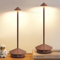 Newsee Modern Cordless Table Lamp Set Of 2 Portable Led Desk Lamps 5000Mah Rechargeable Battery Operated Lighting For Bedroom