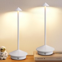 Newsee Modern Cordless Table Lamp Set Of 2 Portable Led Desk Lamps 5000Mah Rechargeable Battery Operated Lighting For Bedroom