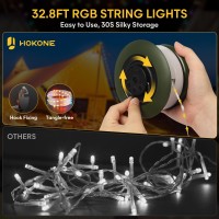 Hokone Camping String Lights Wlamprechargeable Camping Light With 22 Lighting Modes Waterproof Led Hanging Camping Tent Light