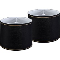 Goso Black And Gold Trim Drum Lamp Shades Set Of 2 Medium Lamp Shade 13 Top 13 Bottom 10 Highspider Modern Lampshades