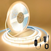 Auziwe Cob Led Strip Warm White Led Strip Lights 328Ft 2700K Cob Led Light Dimmable Led Strip Cri92 8Mm Width 24V Flexibl