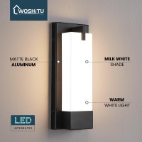 Woshitu Wall Sconces Set Of Two Black Modern Sconces Wall Lighting 3000K 15W Led Dimmable Bathroom Vanity Lights With Acrylic