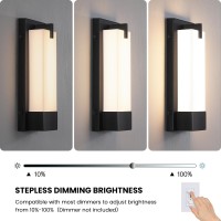 Woshitu Wall Sconces Set Of Two Black Modern Sconces Wall Lighting 3000K 15W Led Dimmable Bathroom Vanity Lights With Acrylic