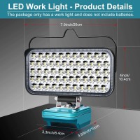 Cordless Led Work Light For Makita Lxt 18V Batterynot Include 60W 6000Lm Cordless Flood Lights With Low Voltage Protection An