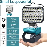 Portable Led Work Light For Makita Lxt 18V Batterynot Include 48W 4800Lm Cordless Flood Lights With Low Voltage Protection An