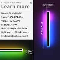 Daoseolo 2 Pack Long Led Outdoor Wall Light 472Inch Dimmable Modern Wall Sconce Rgb Color Changing Ip65 Waterproof Exterior