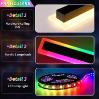 Daoseolo 2 Pack Long Led Outdoor Wall Light 472Inch Dimmable Modern Wall Sconce Rgb Color Changing Ip65 Waterproof Exterior