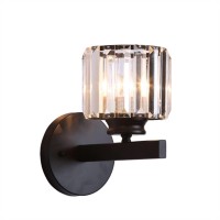 Songchao Reading Light Modern Led Crystal Wall Light Creative Black Indoor Bedside Wall Light Living Dining Room Stair Restroom Aisle Lamp Wall Sconce (Color : A, Size : Small)