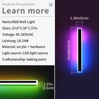 Daoseolo 2 Pack Outdoor Rgb Wall Sconce 236Inch Modern Led Light Fixture Ip65 Waterproof 10 Colors 5 Modes Dimmable With R