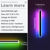 Daoseolo 2 Pack Modern Outdoor Wall Light 393Inch Rgb Led Wall Sconce Ip65 Waterproof Multicolor Dimmable Light Fixture Wa