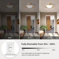 Onesming Dimmable White And Gold Ceiling Light Midcentury Semiflush Mount Ceiling Light Modern Led Lighting Fixture 5Cct 27