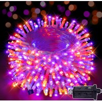 Ollny Halloween Lights Outdoor 200Led 66Ft Connectable Waterproof Orange And Purple String Light 8 Modes Timer Plug In Led Fai