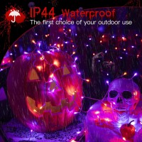 Ollny Halloween Lights Outdoor 200Led 66Ft Connectable Waterproof Orange And Purple String Light 8 Modes Timer Plug In Led Fai