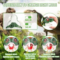 Tigtecgame Led Kids Headlamp Battery Powered Flashlight T Rex Dinosaur Toy Stocking Stuffers Outdoor Headlight Gift For Boys Gir