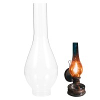 Oil Lamp Chimney, Clear Glass Chimney For Oil Lamp Hurricane Lamp Glass Replacement Chimney Lamp Shade (2 Inch Base By 9.6 Inch Tall)