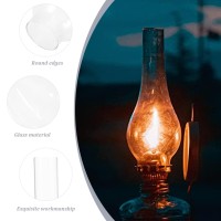 Oil Lamp Chimney, Clear Glass Chimney For Oil Lamp Hurricane Lamp Glass Replacement Chimney Lamp Shade (2 Inch Base By 9.6 Inch Tall)