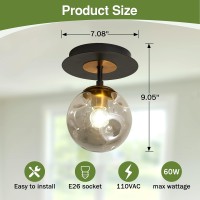 Szxykeji 8Lights Glass Globe Chandelier Mid Century Flush Mount Ceiling Light Fixture Gold Farmhouse Lighting For Dining Room L